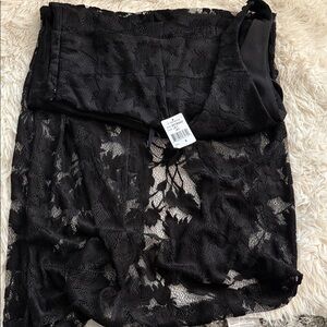 Shoshanna black lace one-shoulder dress color Jet size 6